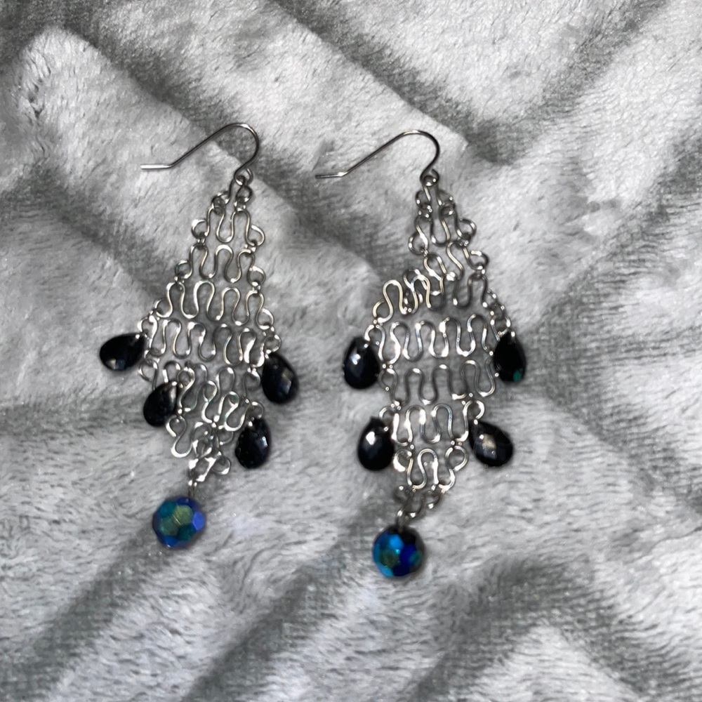 Black/silver earrings